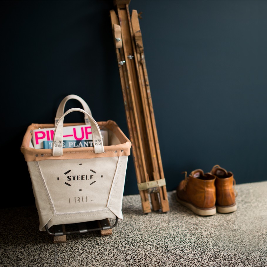 国内発送 Steele Canvas Small Carry Basket スティールキャンバスバスケットVegetable Tanned  Leather | 雑貨、生活雑貨 オンラインショップ House of States